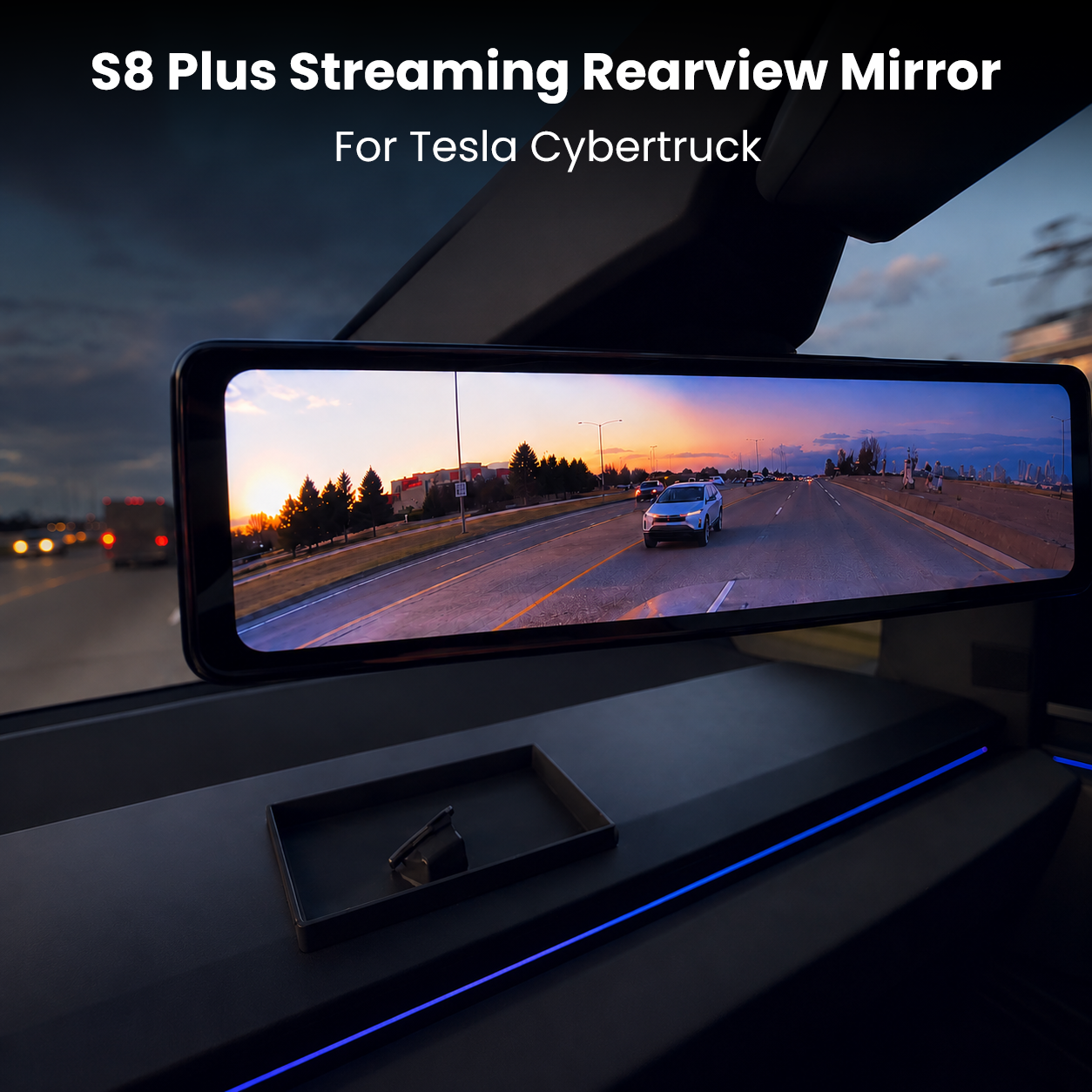 S92 Pro 4K Streaming Rearview Mirror for Tesla Cybertruck