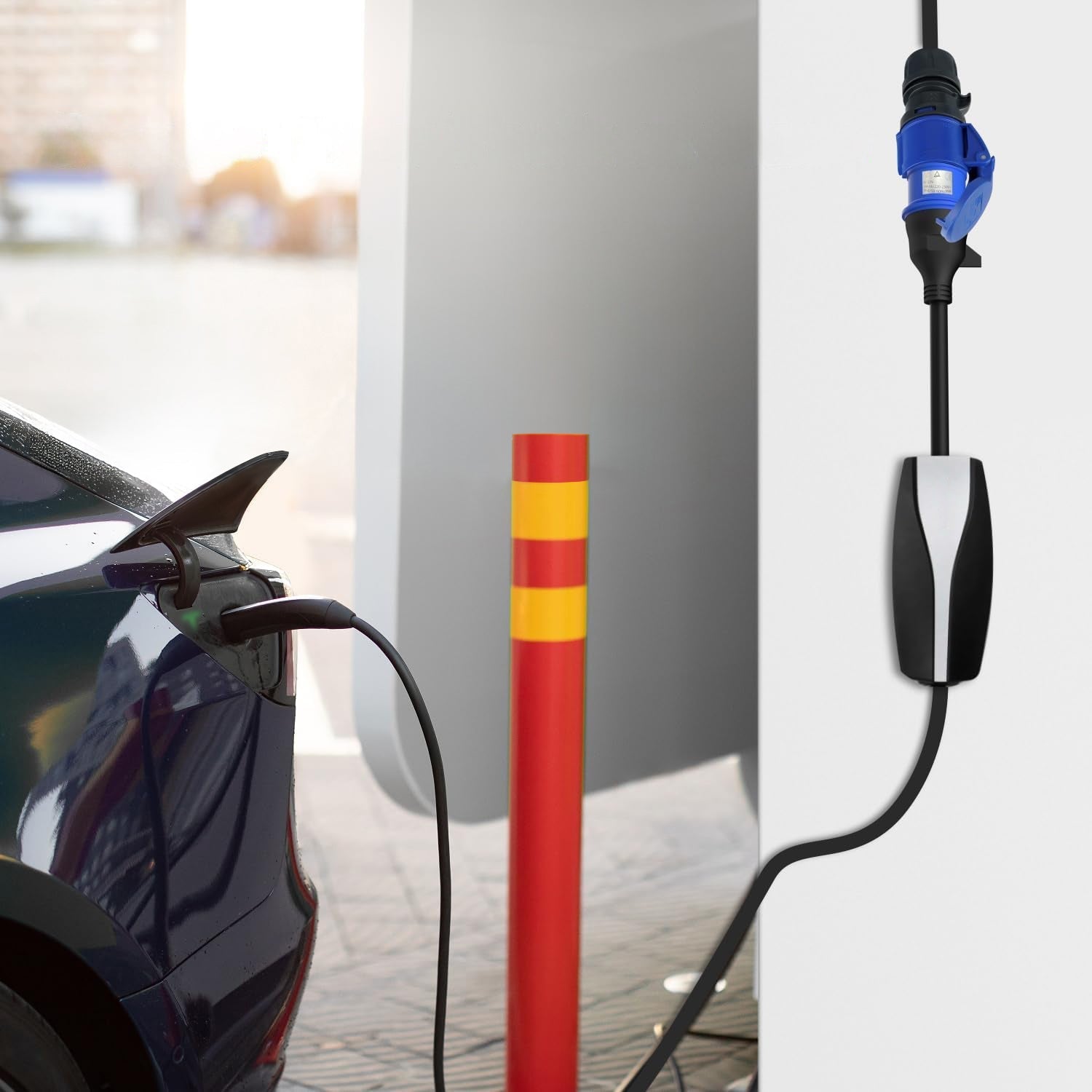 Tesla Model S / 3 / X / Y 3-Pin CEE to Tesla Adapter | 32A EV Charger Extension Cable for Mobile Connector
