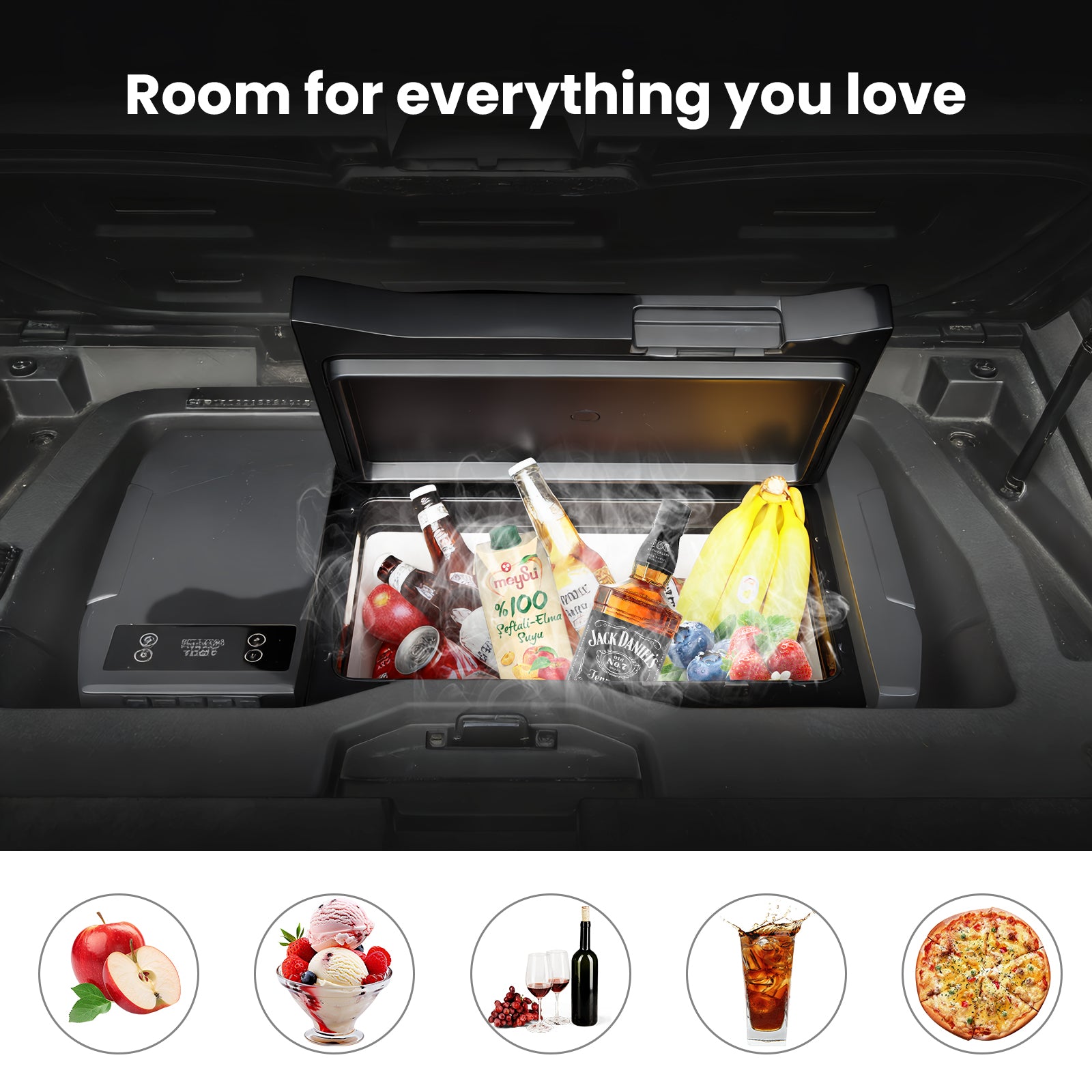 Compatible with Tesla Cybertruck Trunk Refrigerator 25L with APP Control Outdoor Camping Fridge