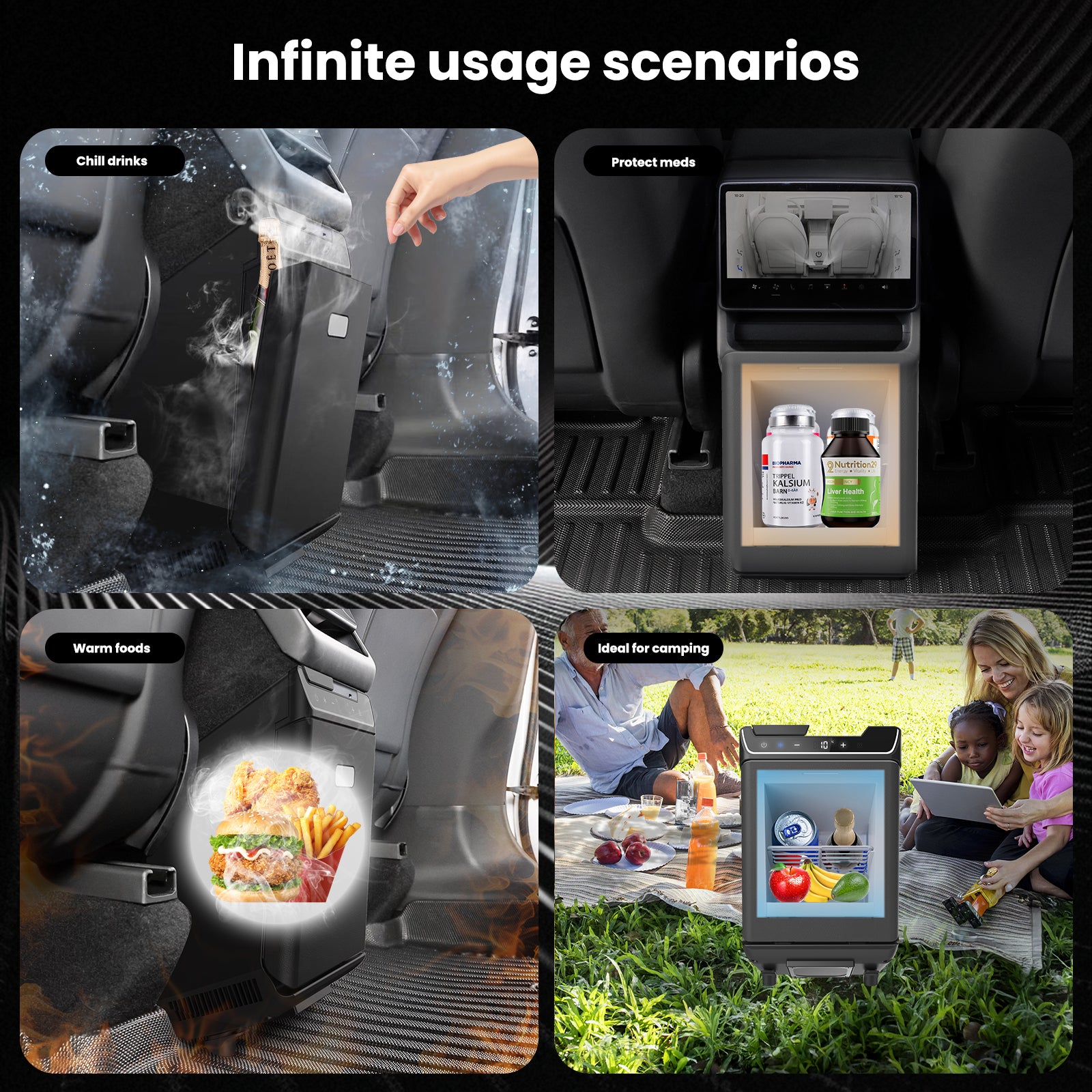 4L Mini Fridge Warm foods/Ideal for camping/Protect meds/Chill drinks Infinite usage scenarios