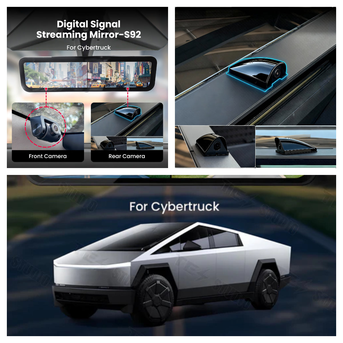 S92/S11 11.6 Inch Streaming Rearview Mirror Recorder For Tesla Cybertruck