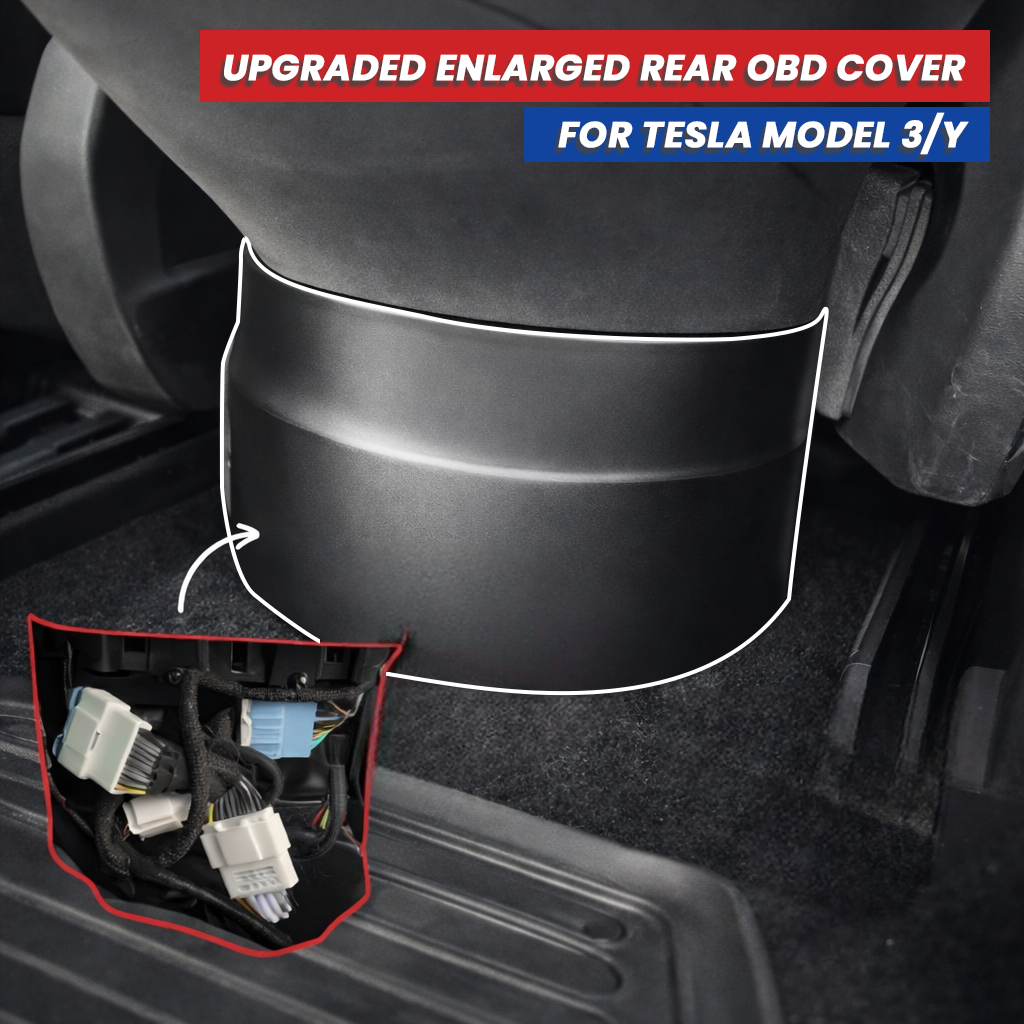 2026 Upgraded Enlarged Rear OBD Cover for Tesla Model 3/Y
