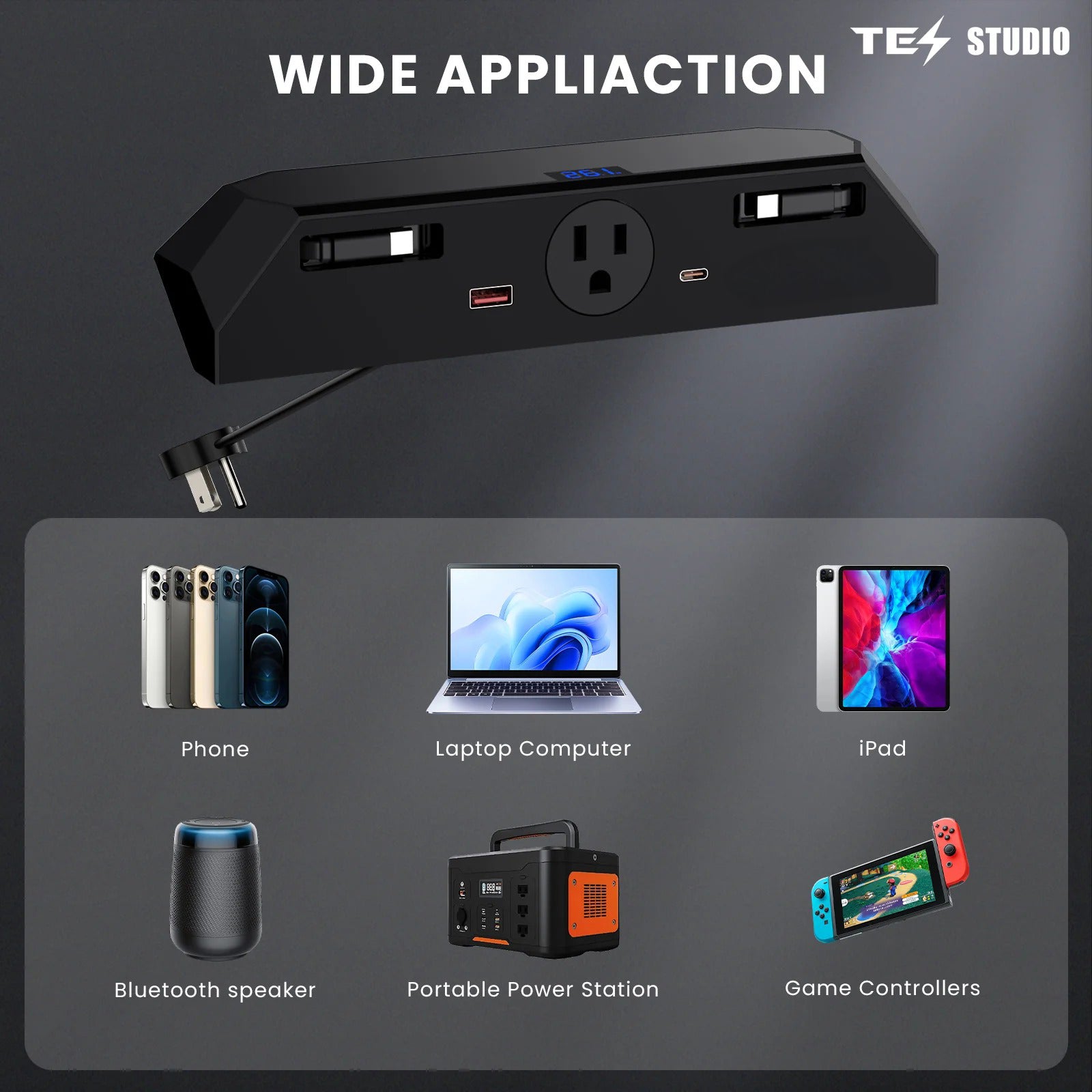 Center Console 110V/USB Charger Hub Outlet With 110V(AC)/5V For Tesla Cybertruck