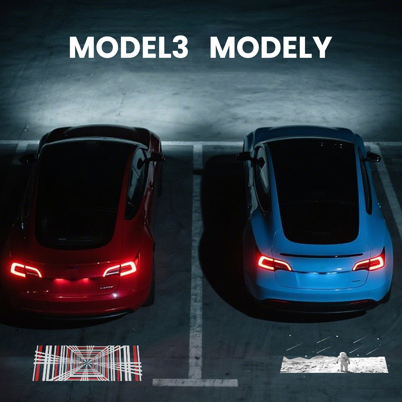 Rear License Plate Projection Led Lights For Tesla Model 3/Y