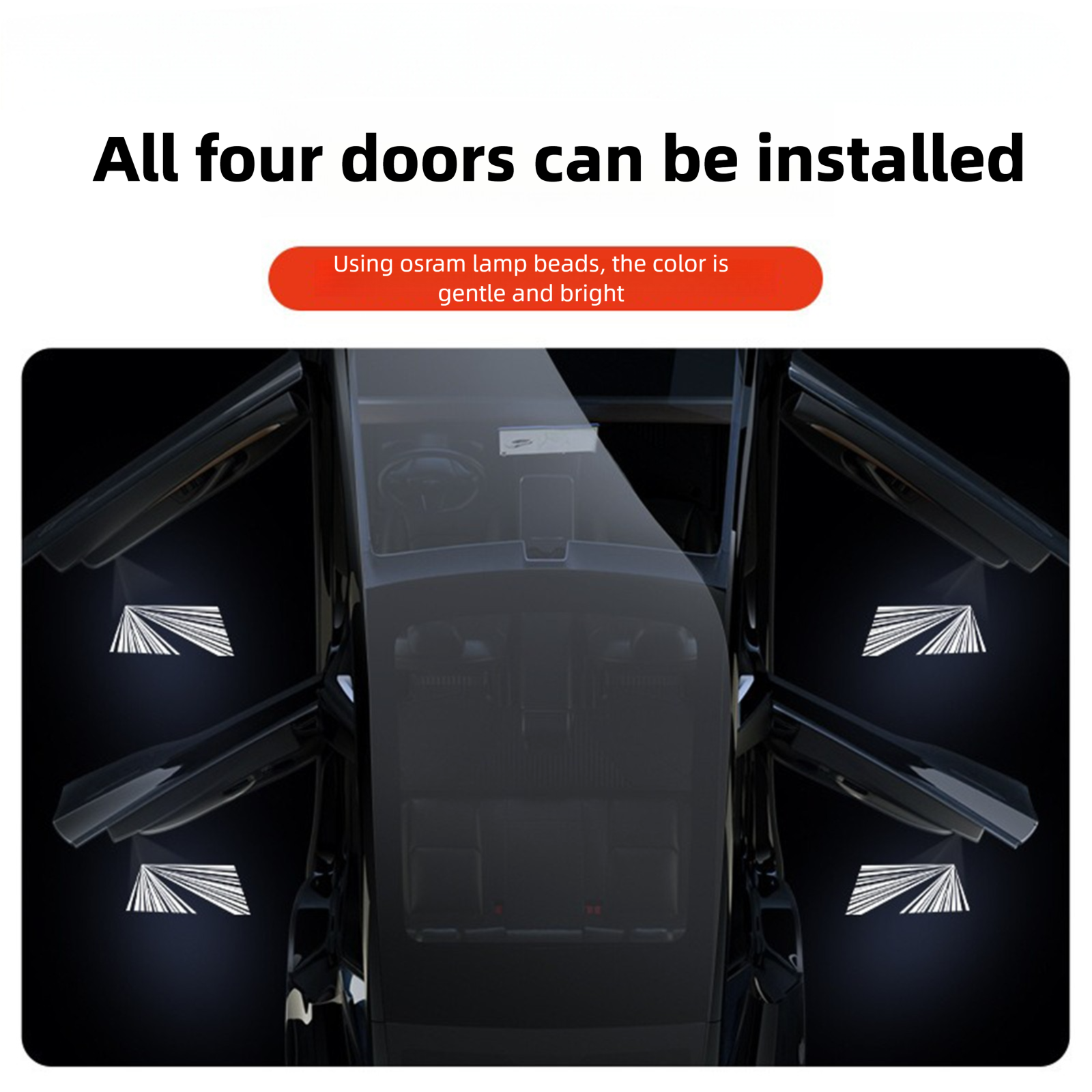 2026 Let Your Tesla Greet You in Style-Smart Welcome Door Light for Model 3/Y/Cybertruck