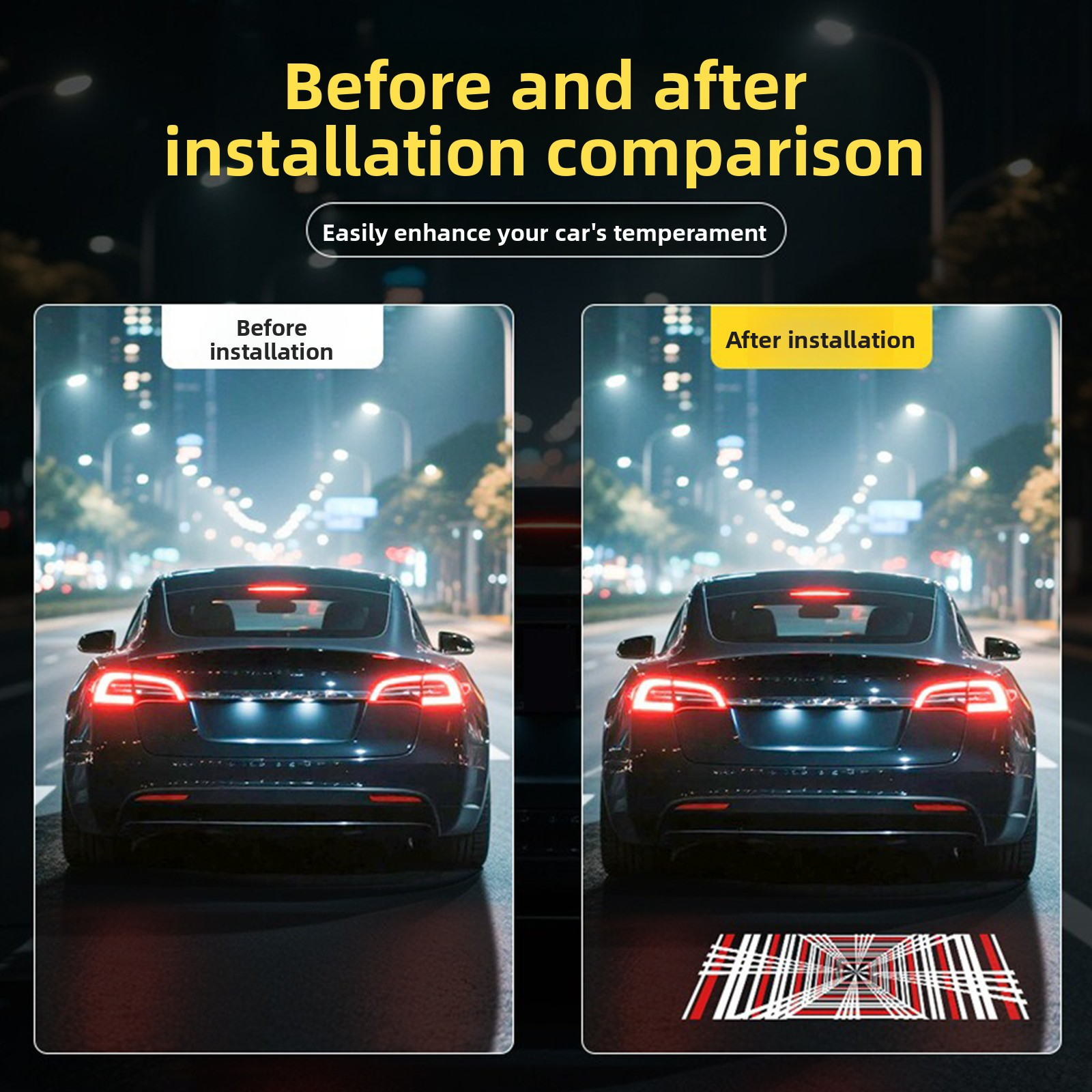 Rear License Plate Projection Led Lights For Tesla Model 3/Y