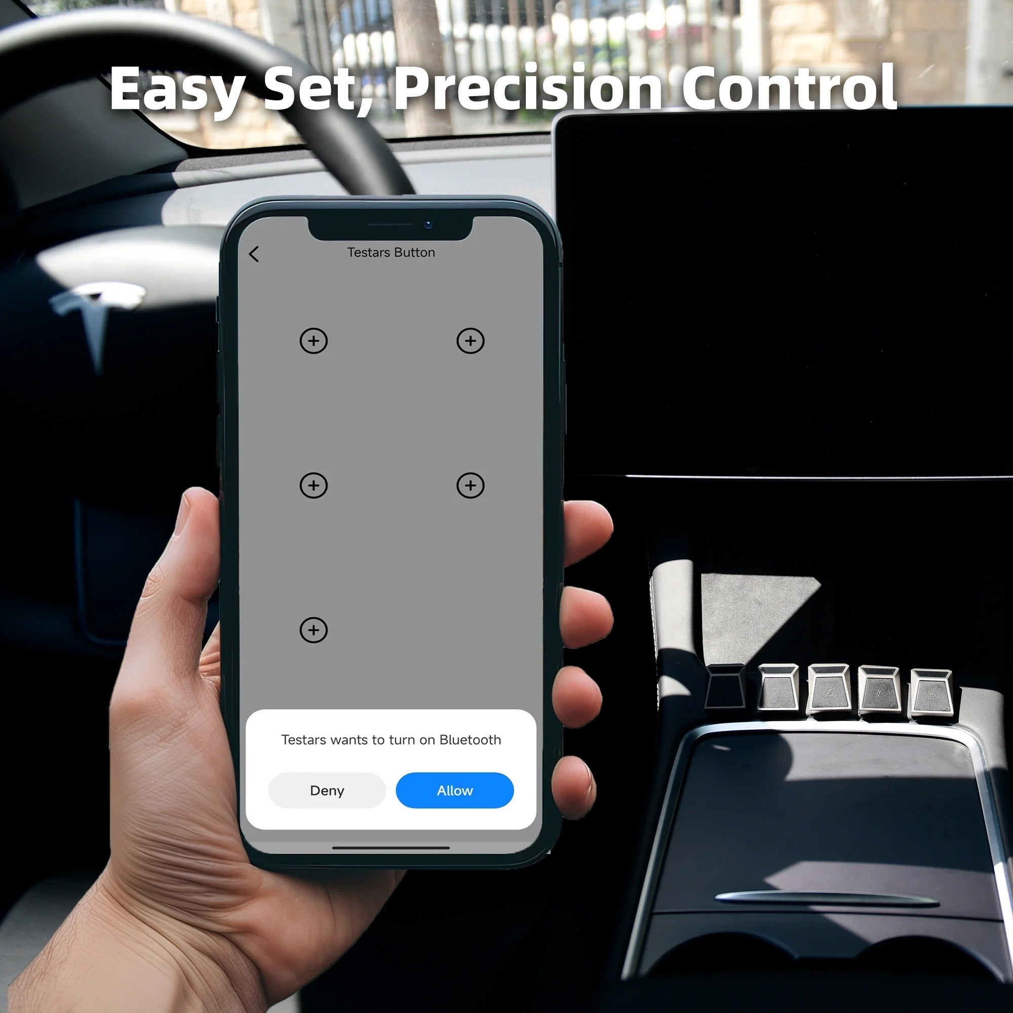 Physical Buttons Control Panel for Tesla Model 3/Model Y – Bluetooth Smart Center Console Buttons-easy set,precision control
