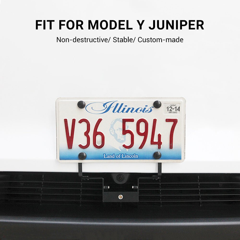 Model Y Juniper Front License Plate Holder | No-Drill, Anti-Theft Aluminum