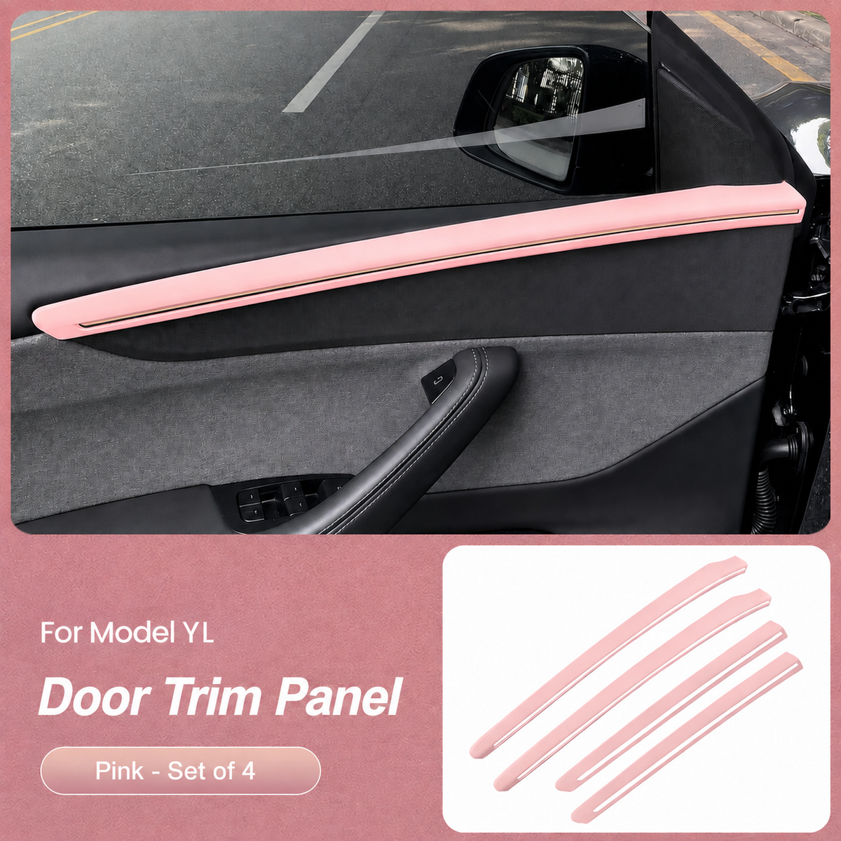 4-Piece Door Side Trim Cover Set for Tesla Model Y L