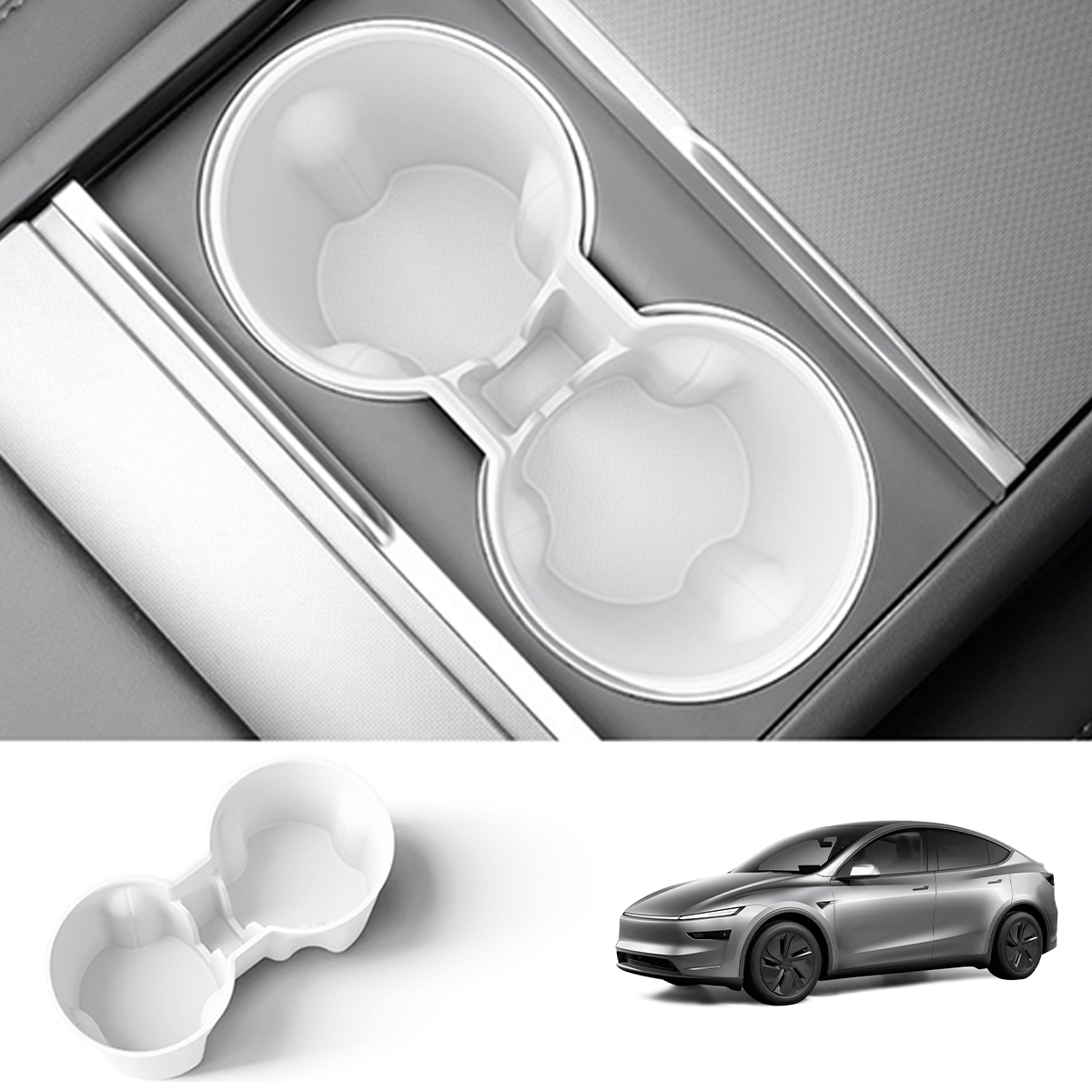 Tesla Model Y Juniper / Standard / Long Range Cup Holder Insert | Silicone & TPE