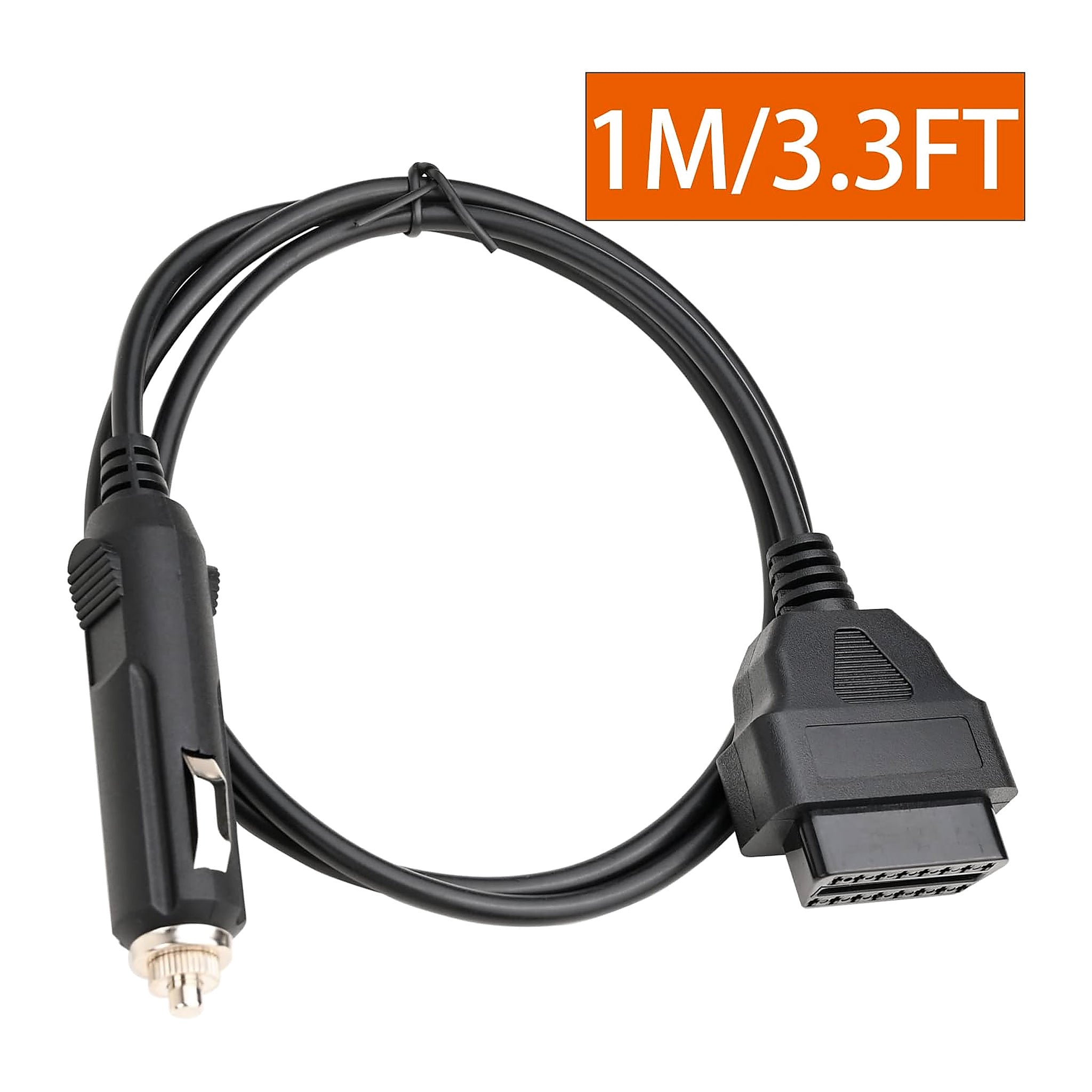 OBD2 Cigarette Lighter to OBD Female Connector Cable – 1M Car Memory Saver Power Adapter