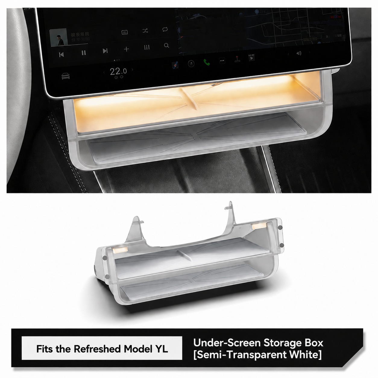 Tesla Model Y L Magnetic Under-Screen Storage Tray