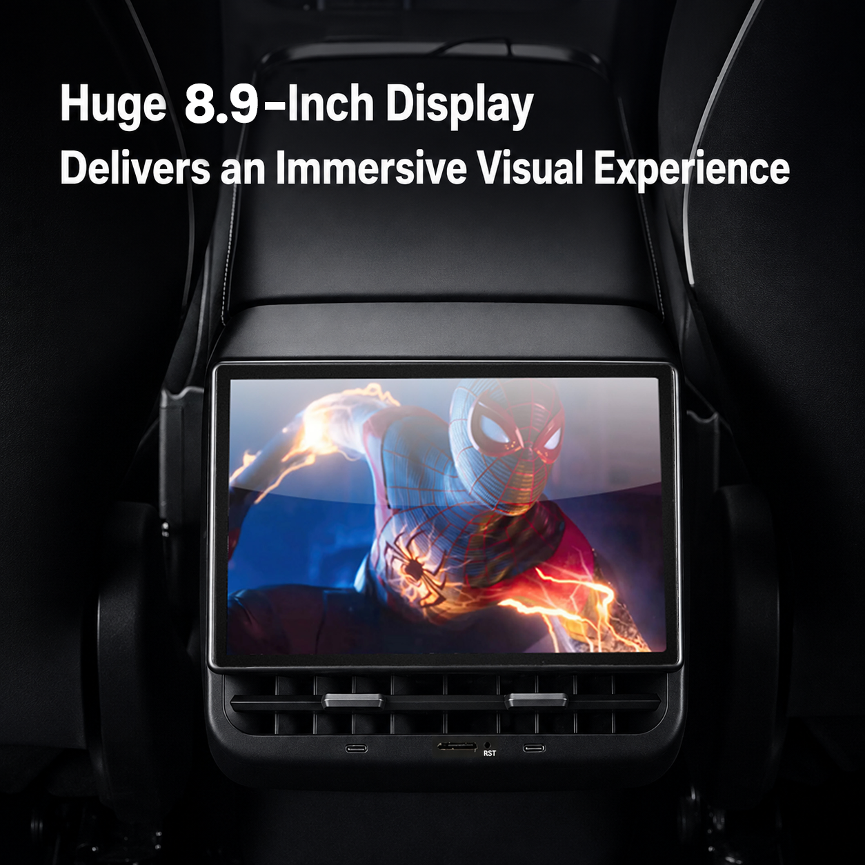 Tesla Model 3/Y Rear Entertainment Screen – R89 Plus Display for Road Trips