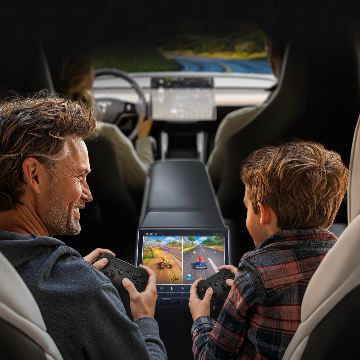 Tesla Model 3/Y Rear Entertainment Screen – R89 Plus Display for Road Trips