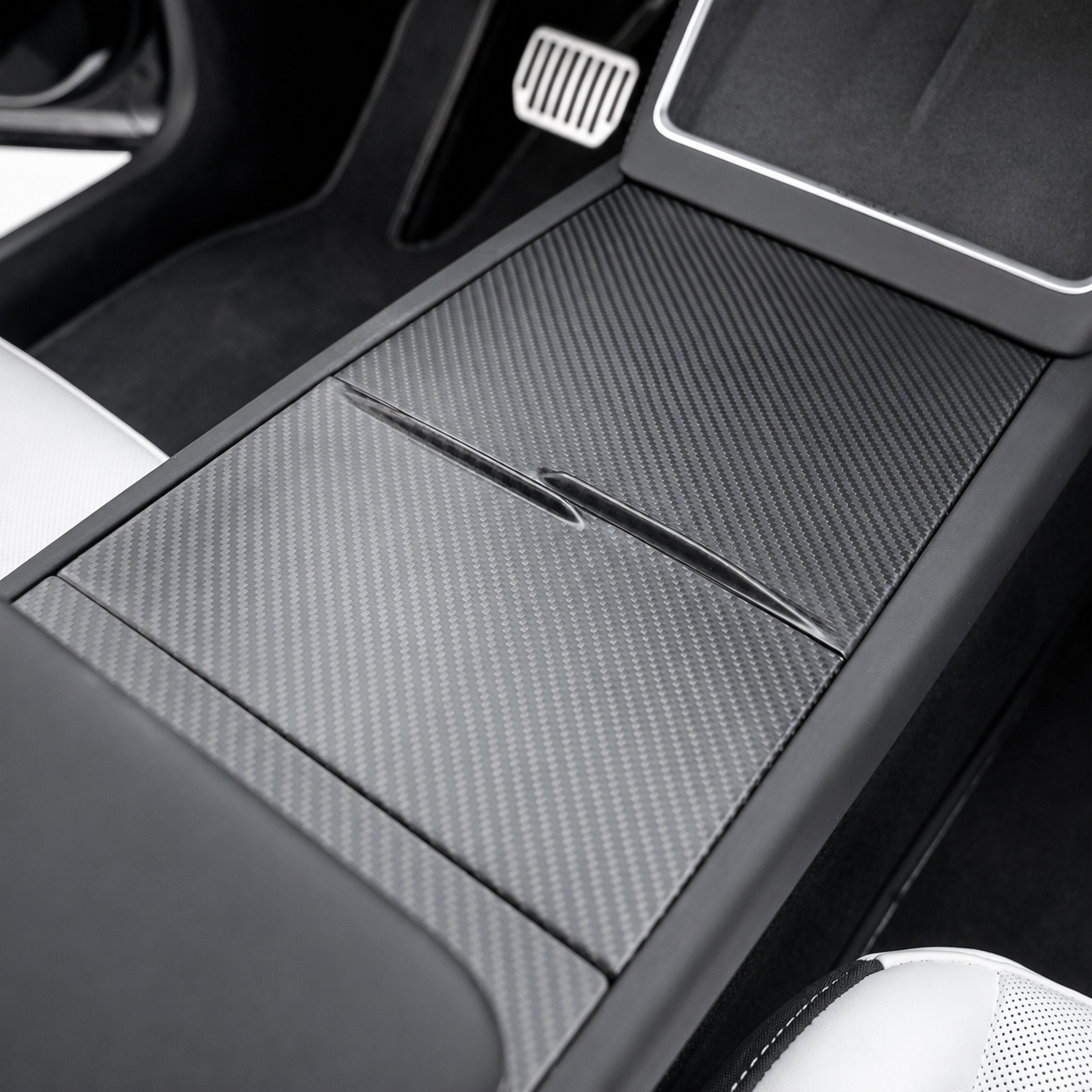 Carbon Fiber Center Console Cover for Tesla Model Y L 2025.11+