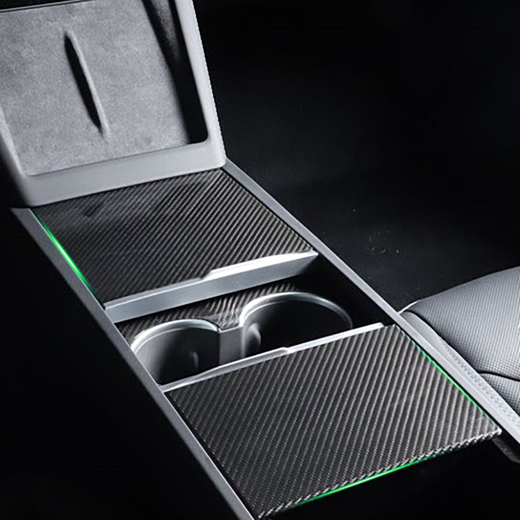 Real Carbon Fiber Cup Holder Cover for Tesla Model Y Juniper / Model Y L / Model 3 Highland