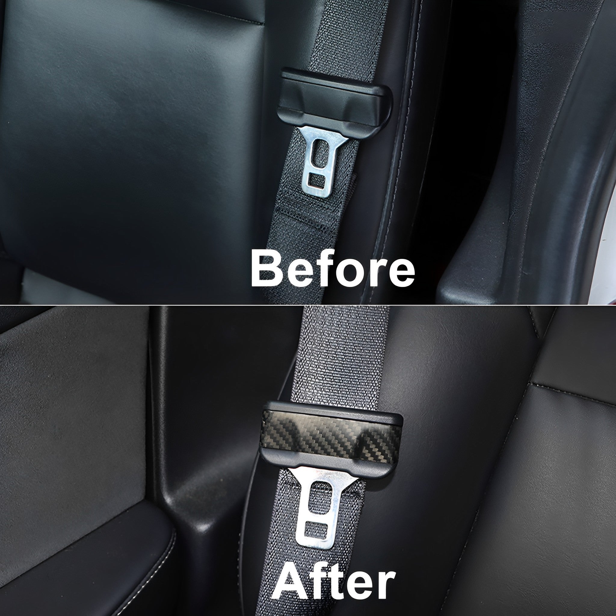 Real Carbon Fiber Seat Belt Cover for Tesla Model Y L 2025.11+ (2-Pack)