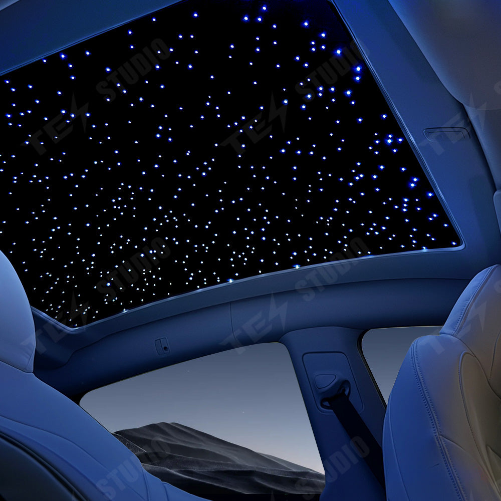 Smart Voice-Controlled Starry Sunshade for Tesla Model Y / Y Juniper / Cybertruck | Enjoy the Rolls-Royce Starry Sky