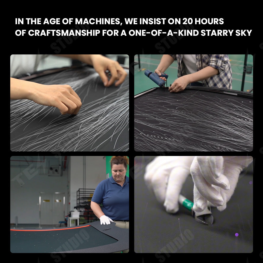 Smart Voice-Controlled Starry Sunshade for Tesla Model Y / Y Juniper / Cybertruck | Enjoy the Rolls-Royce Starry Sky