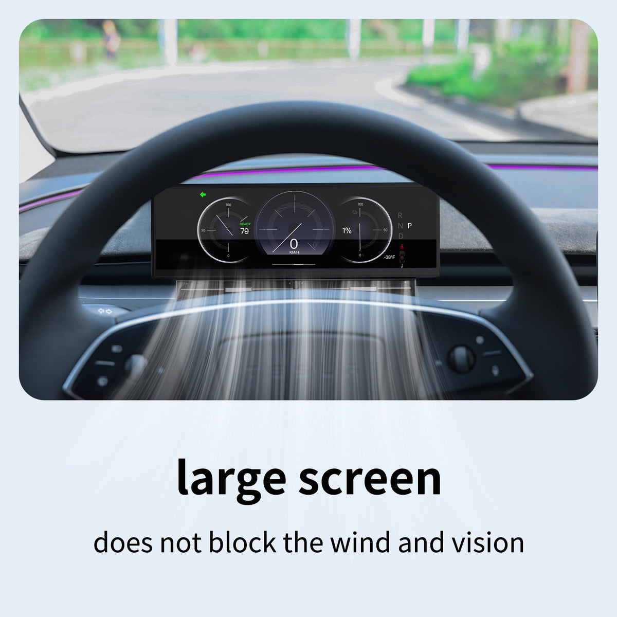 Tesla 10.88 inch dashboard display with wireless CarPlay for speed navigation and driver data