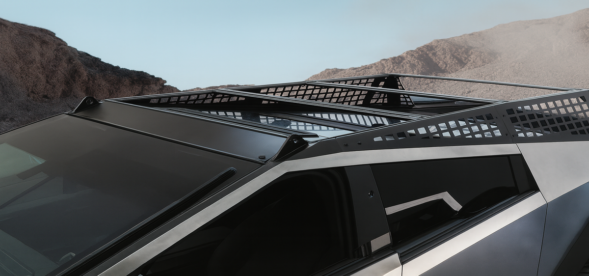 Cybertruck Top Rack Cybertruck Heavy-Duty MOLLE Roof Rack | Tesstudio Tesla Accessories