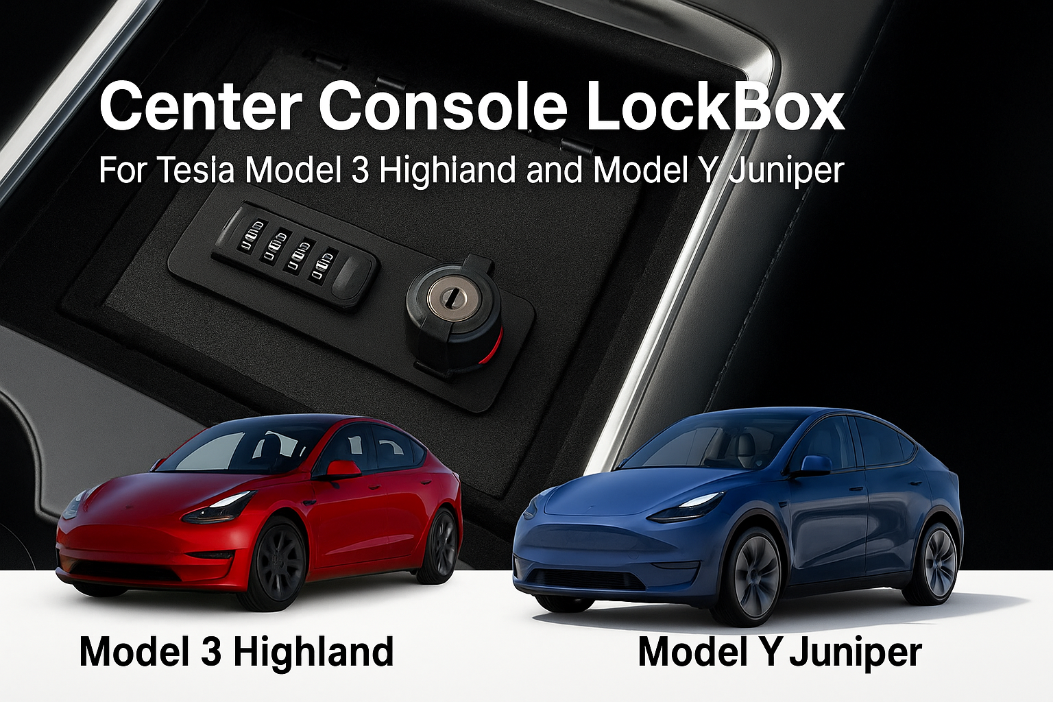 Tesstudio Center Console Safe LockBox for Model 3 Highland & Y Juniper 