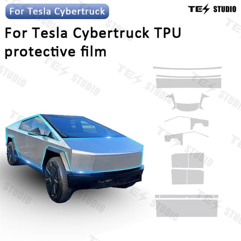 Cybertruck TPU paint protection film for stainless steel panel protection