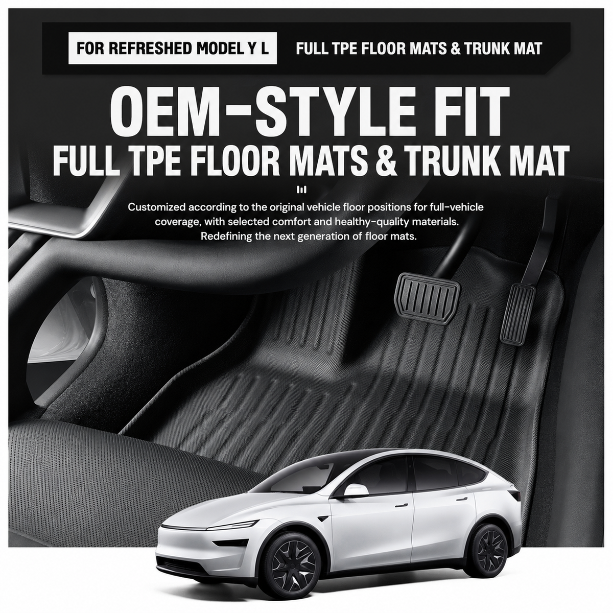 Model Y L all-weather floor mats for new owner interior protection