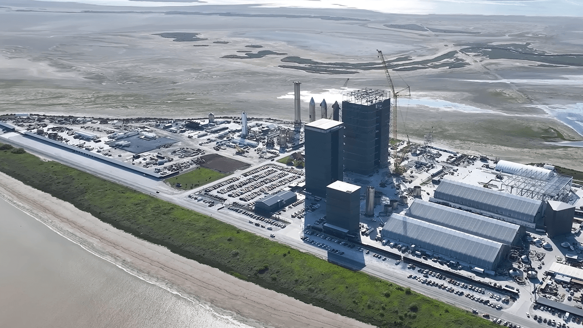 SpaceX Starbase facilities outside Brownsville Texas — file aerial photograph
