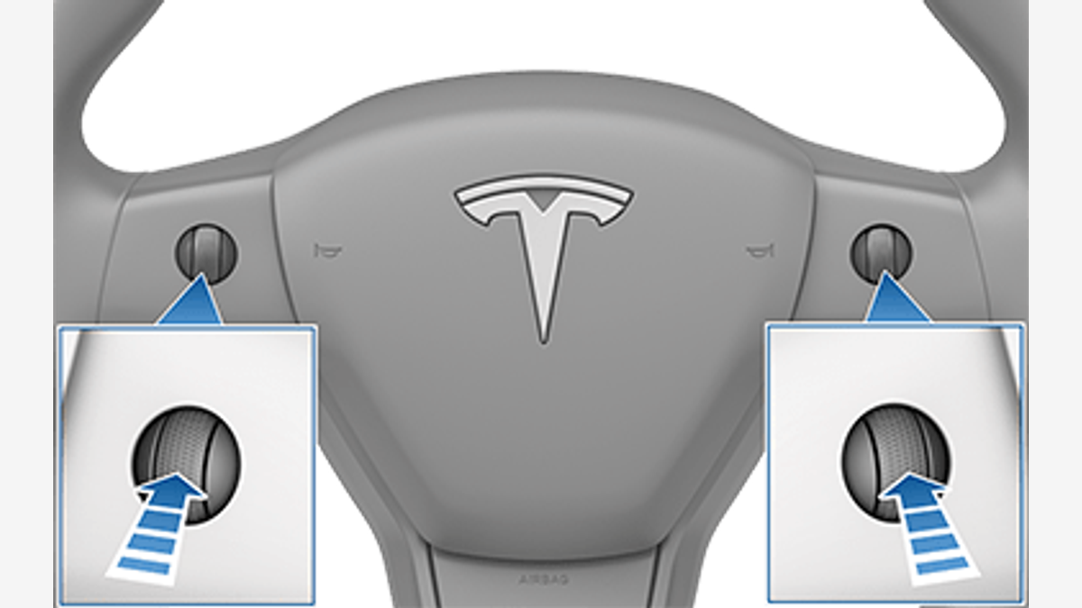 Tesla steering wheel scroll buttons used to restart the touchscreen on vehicles made before approximately February 2025