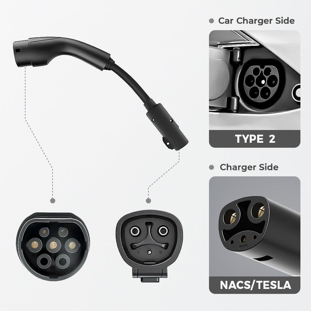 NACS/Tesla to Type 2 Adapter Charger Connector Cable