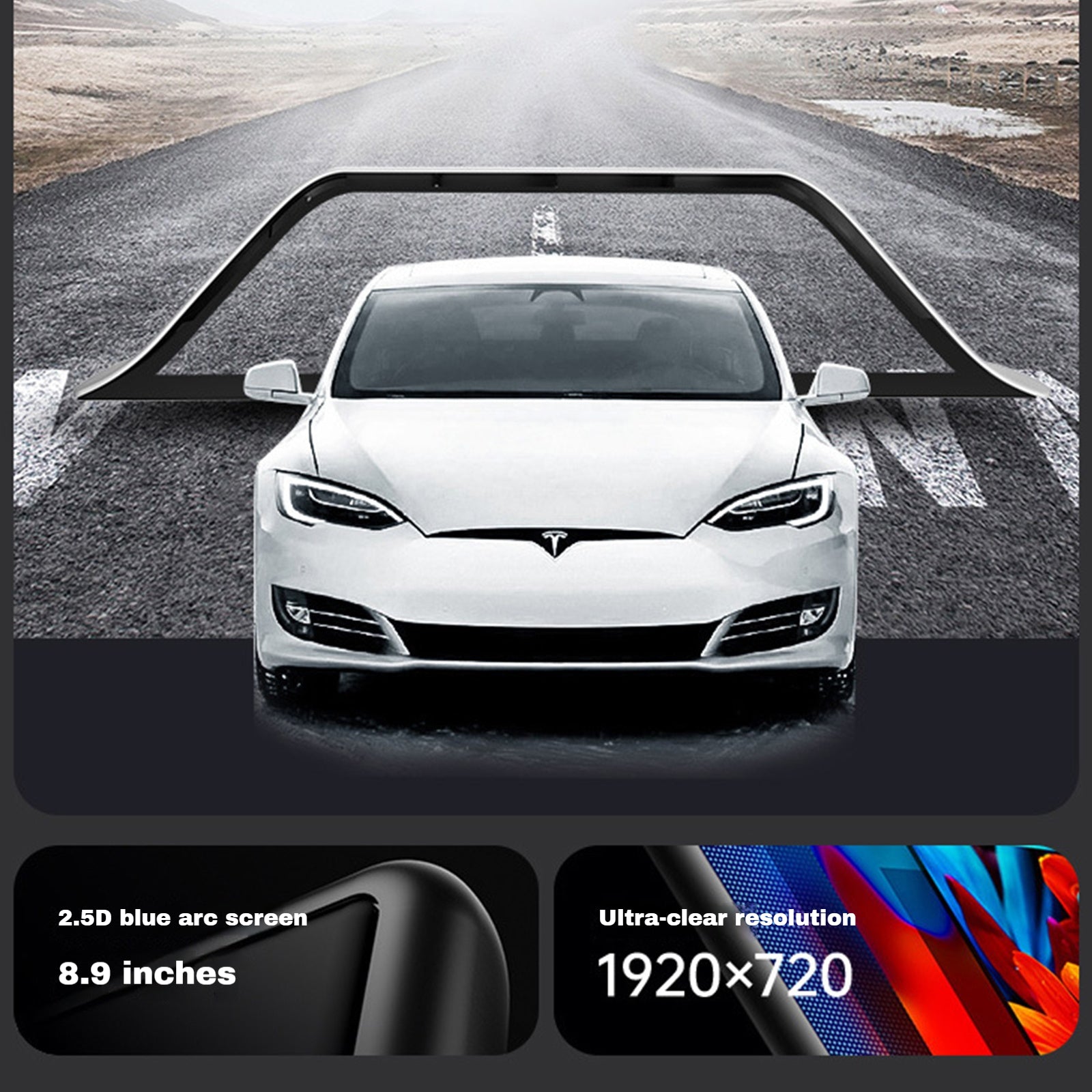 Tesstudio FY9-C Intelligent Dashboard Display Without Front Camera for Tesla Model 3/Y - Inspired by Model S/X Design
