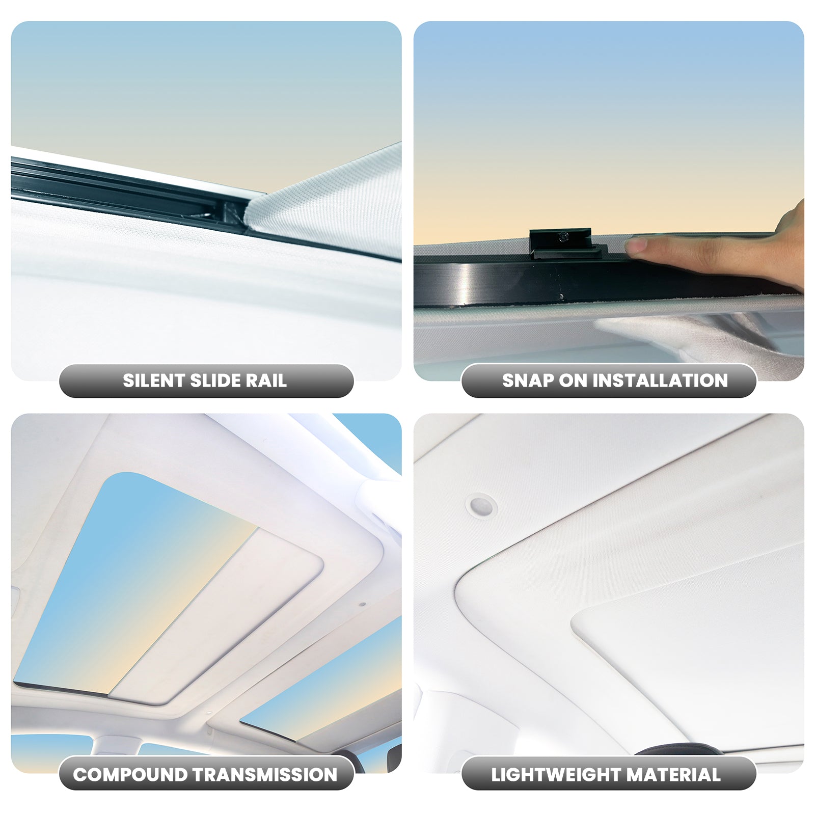 Tesla Model 3/ 3 Highland Power Sunshade Voice & Gesture Controlled Electric Sun Shade Tesstudio®