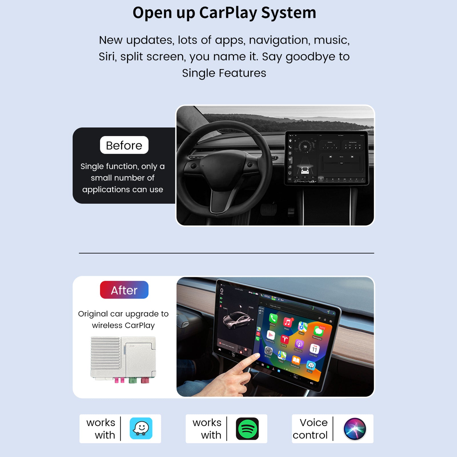 Tesla Model 3/Y Mirror Dash Cam CarPlay Module Model 3/Y Interior Accessories Tesstudio®