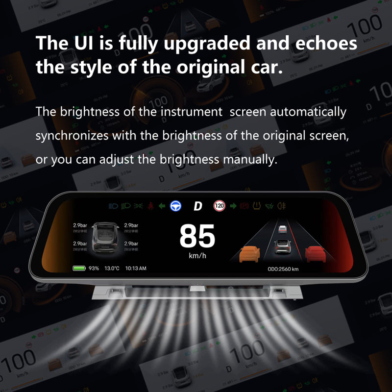 Tesla Dashboard Display — brightness adjustment interface