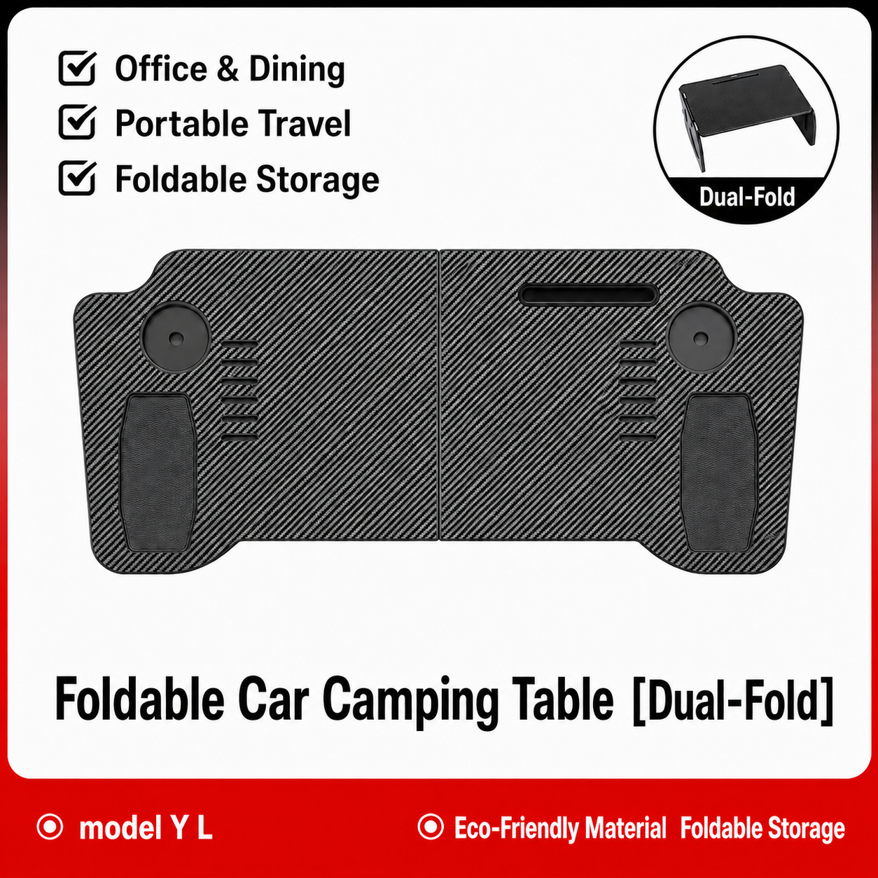 Portable Laptop Foldable Car Tray Table for Model Y L 2025.11+