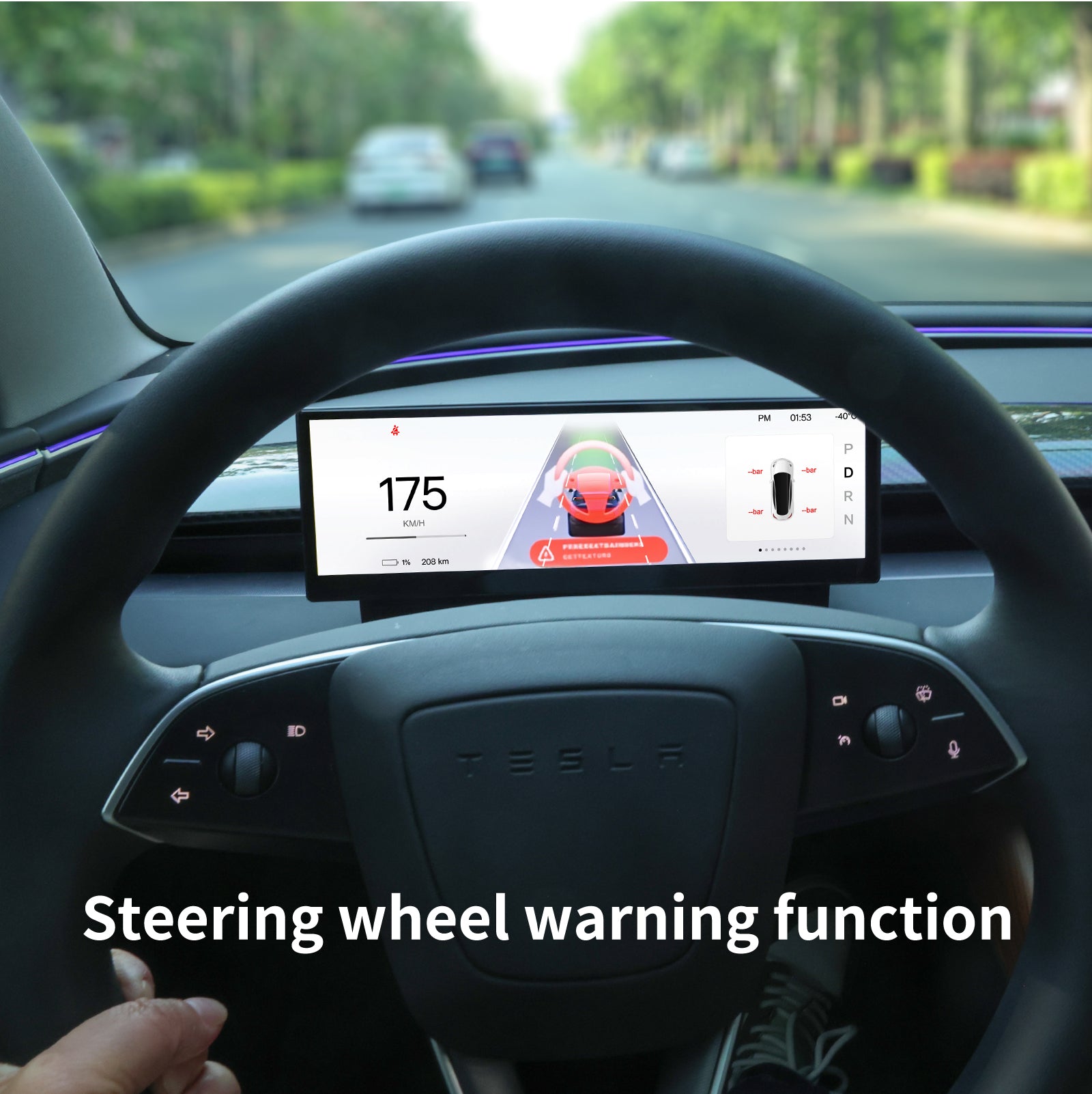 10.88" Upgroud TES-F10C Dashboard Heads Up Display Wireless CarPlay for Tesla 3/Y/cybertruck