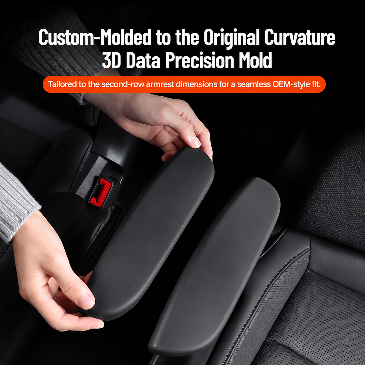 Second-Row Silicone Seat Armrest Cover for Tesla Model Y L 2025.11+
