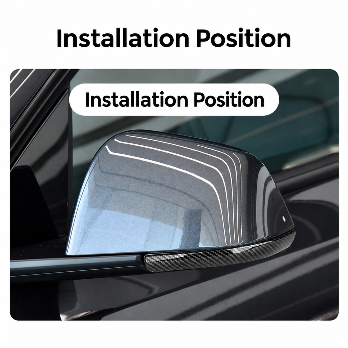 ABS Side Mirror Protective Trim for Tesla Model 3 / Model 3 Highland / Model 3 Standard / Model Y / Model Y Juniper / Model Y Standard / Model Y L