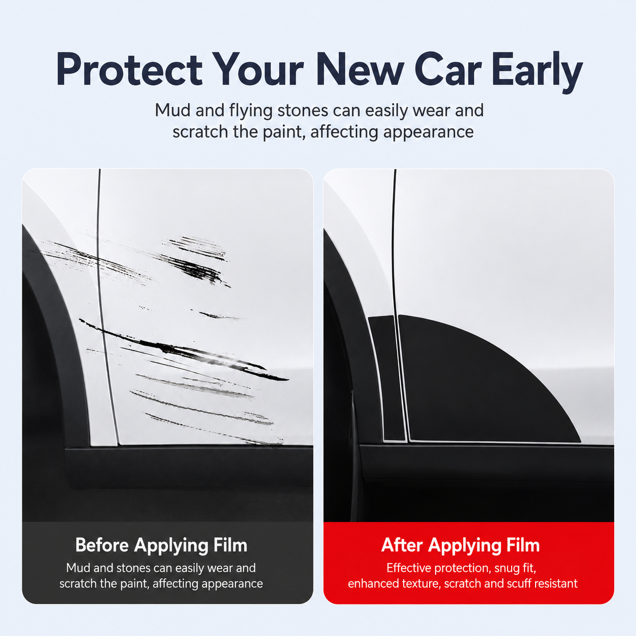 Door Triangle Paint Protection Film TPU Clear Guard for Tesla Model 3 / Model 3 Highland / Model Y / Model Y Juniper / Model Y L