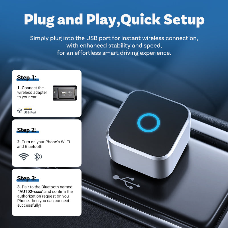 2026 Universal Wired CarPlay/Android Auto to Wireless Adapter For All Cars