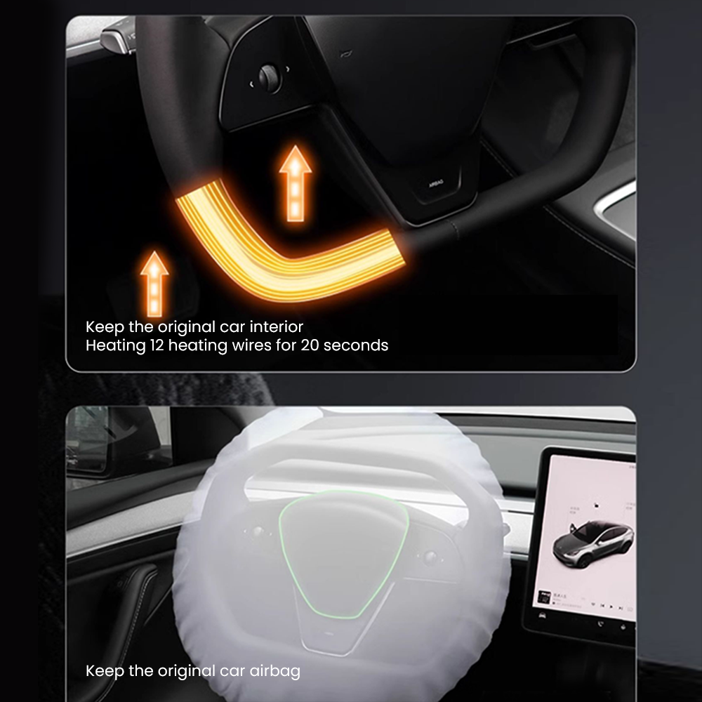Premium Heated NAPPA Leather Cyberpack V2 Steering Wheel for Model 3 highland /Model Y junpier