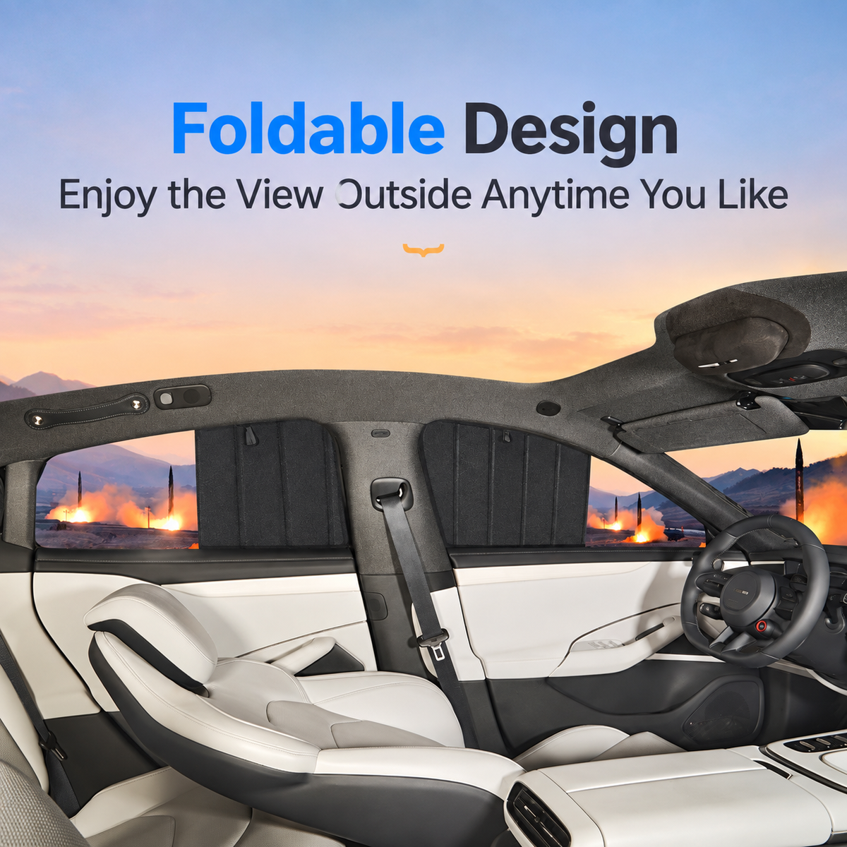 Foldable Privacy Window Sun Shades for Rivian R1S / R1T (2022–2025)