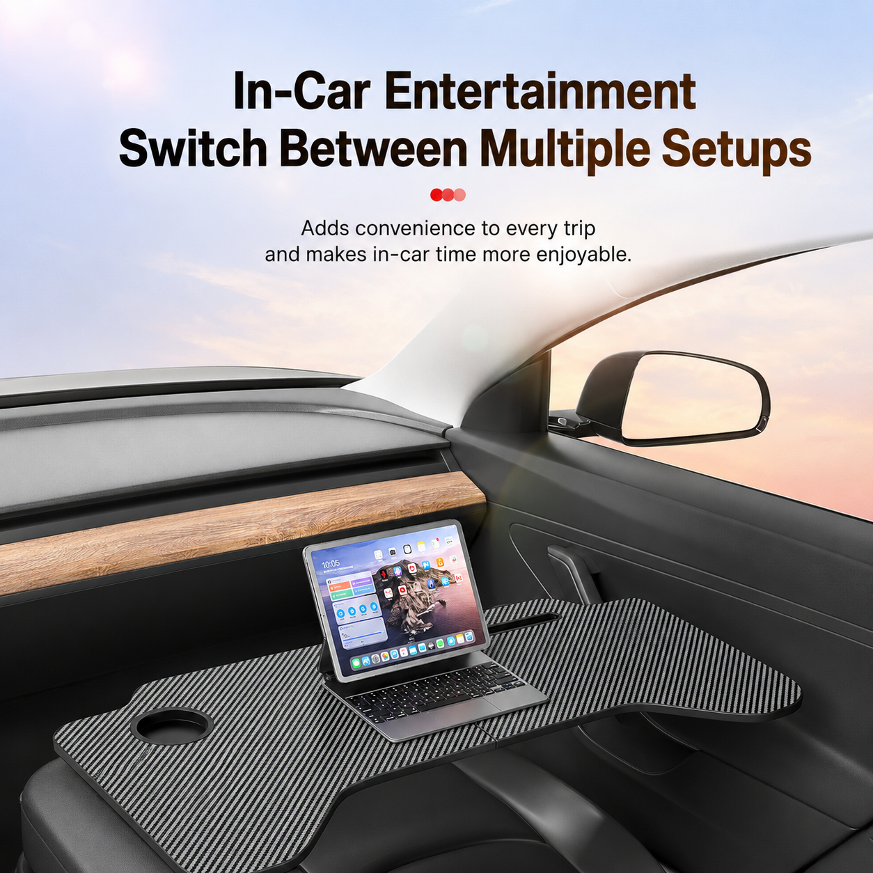 Portable Laptop Foldable Car Tray Table for Model Y L 2025.11+