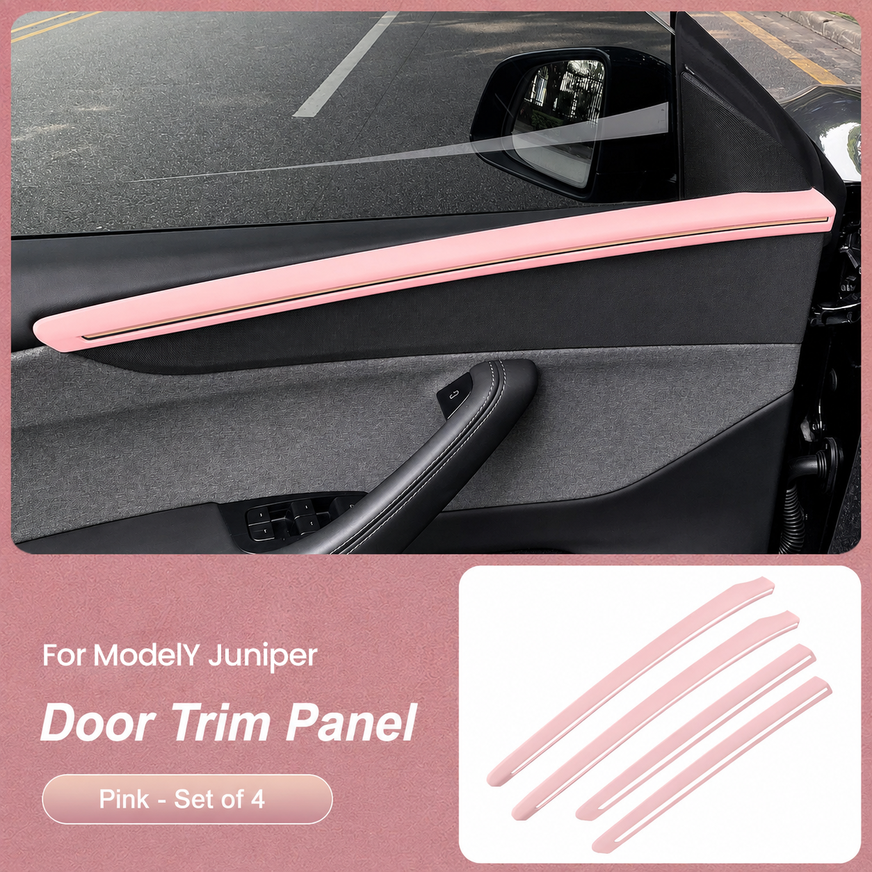 4-Piece Door Side Trim Cover Set for Tesla Model Y Juniper