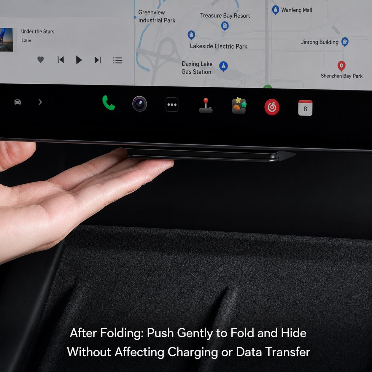 Fold-Away Hidden 3-Port Charging Dock for Tesla Model Y L 2025.11+