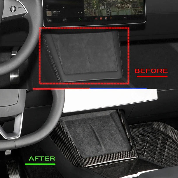 [Real Carbon Fiber] Central Control Charging Frame Cover for Tesla Model 3 Highland/Y Juniper