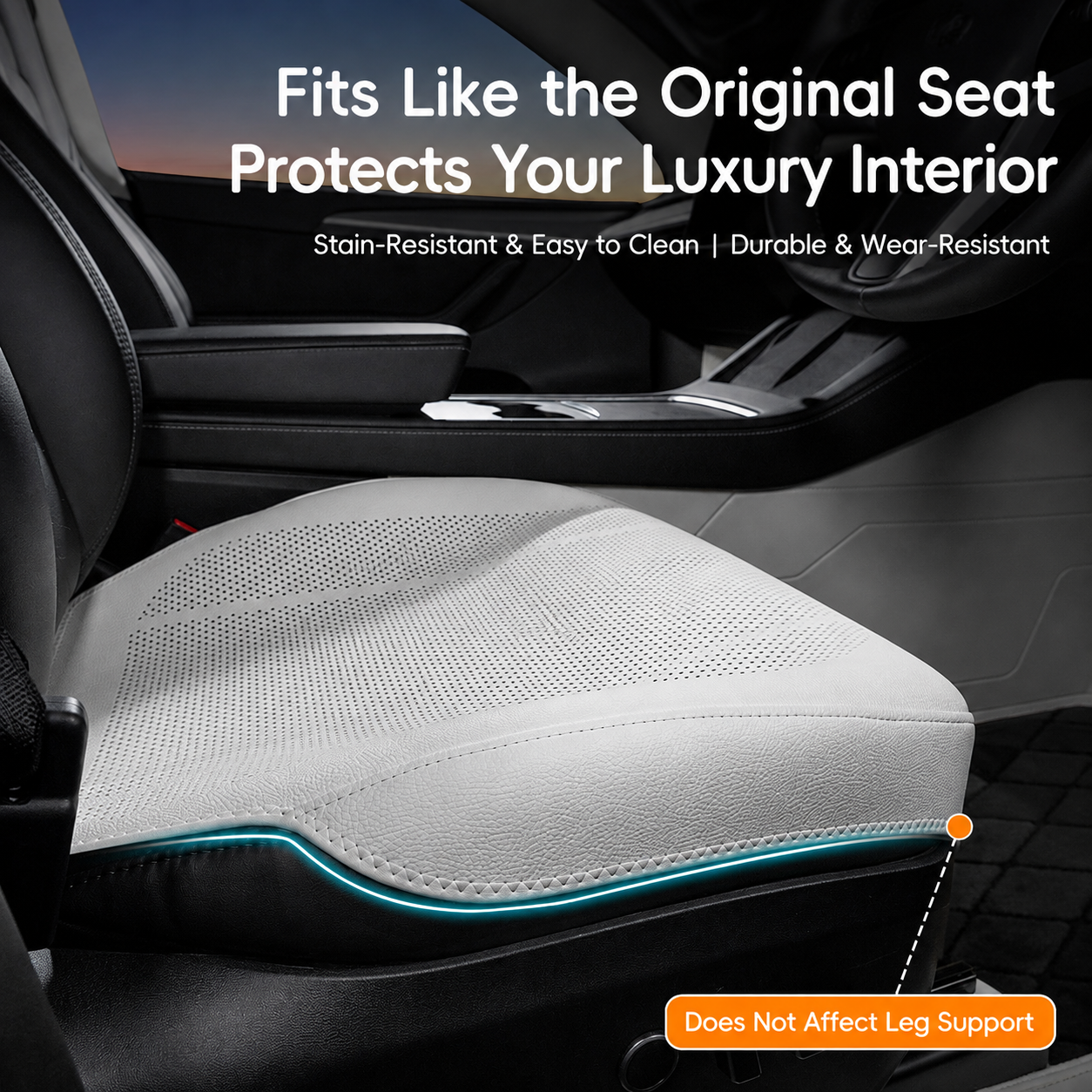 Universal Full-Coverage Breathable Nappa Leather Car Seat Cushion Cover