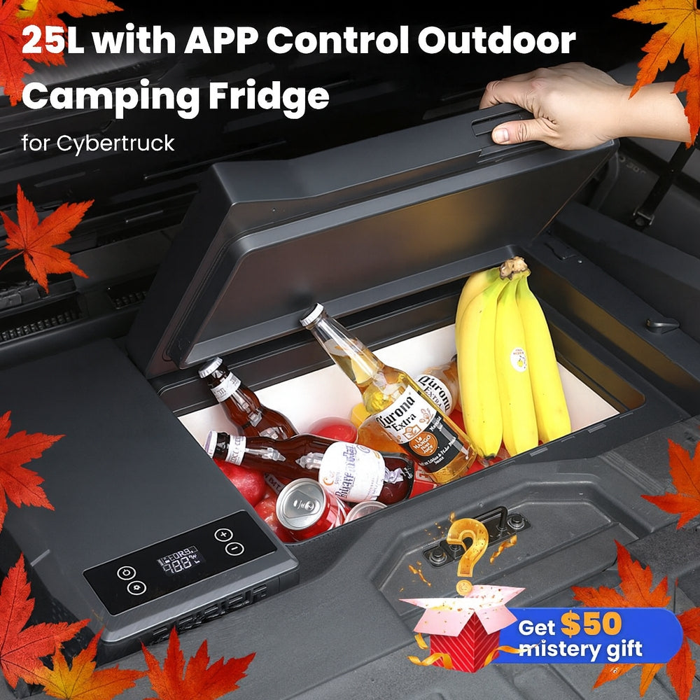 Compatible with Tesla Cybertruck Trunk Refrigerator 25L with APP Control Outdoor Camping Fridge