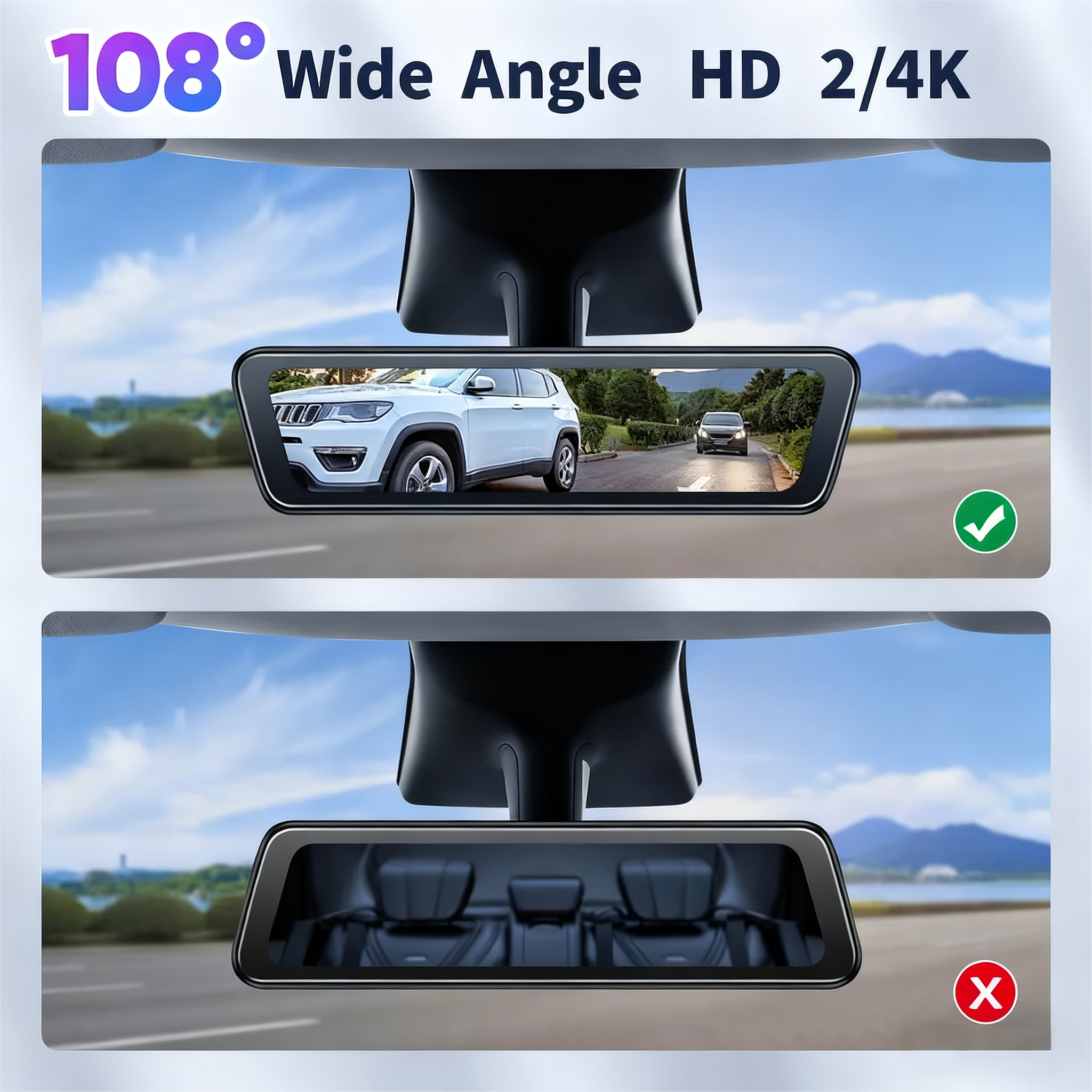 S82 Pro 2/4K HD  8.2Inch Streaming Rearview Mirror For Tesla Model 3/3 Highland/ Y / Y Juniper